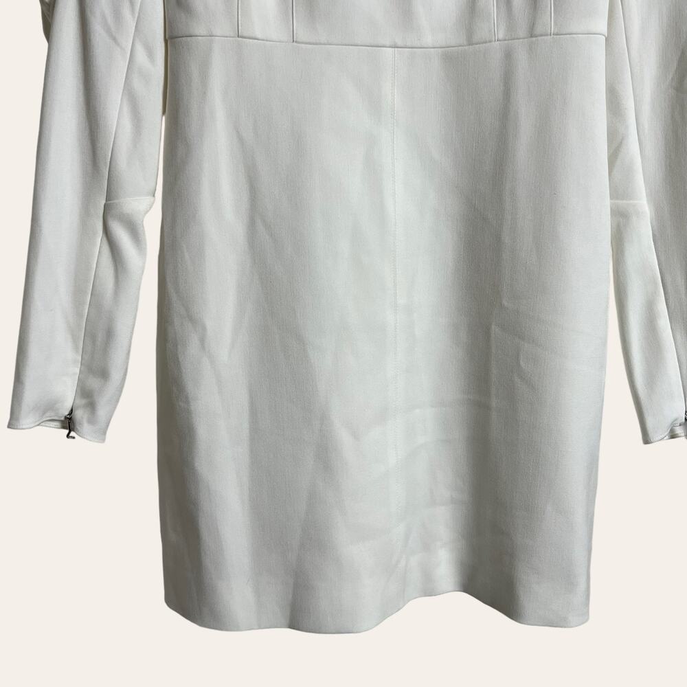 Tibi Florence White Long Puff Sleeve Mini Dress Size 2 - Picture 8 of 13